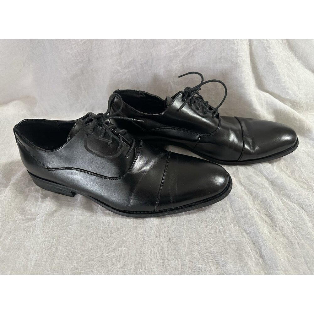 Unlisted Kenneth Cole Men's Dress Shoes Black Size 10.5 Half Time Oxford Lace Up